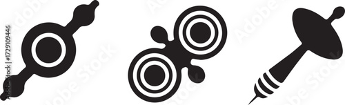 Ancient petroglyphs featuring abstract symbols and dart shapes.