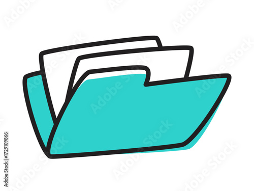 Folder with paper documents