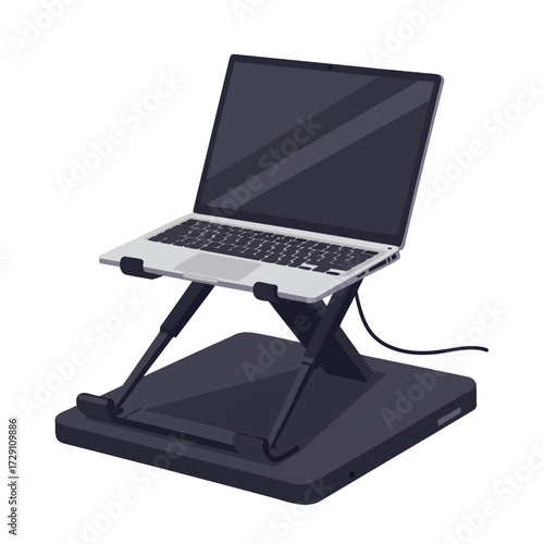 Ergonomic Laptop Stand with Integrated Cooling Pad for Work from Home and Office Use