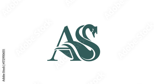 Elegant lettermark logo design featuring letter A combined with the silhouette of a majestic swan