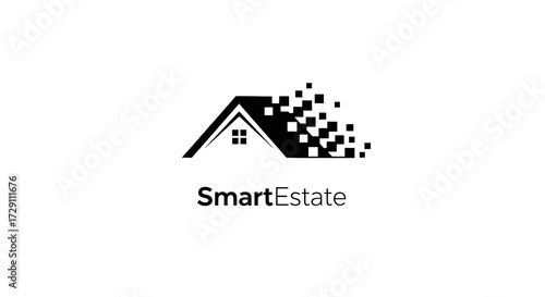 Modern smart estate logo design symbolizing technological innovation in real estate industry
