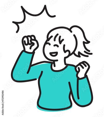 Young woman excited about something