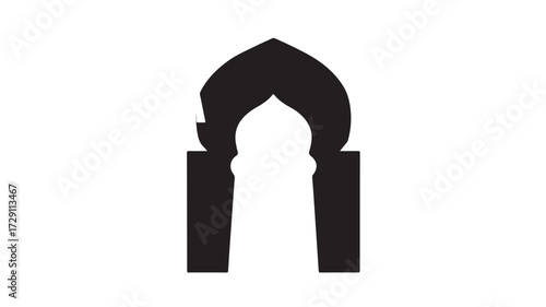 Elegant Islamic archway silhouette design, perfect for cultural projects, invitations, and architectural concepts creating a sense of tradition and sophisticated beauty.
