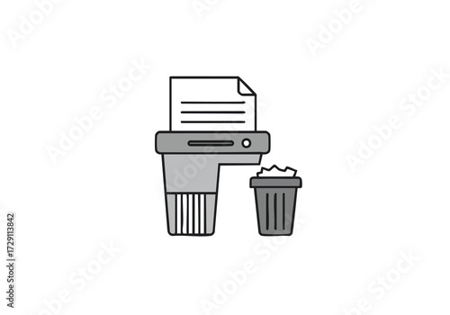 Document Shredding Icon Secure Data Protection and Information Destruction Concept