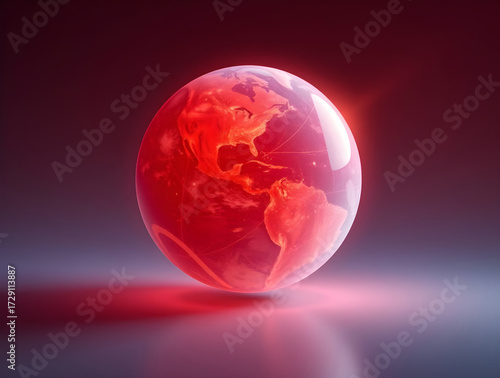 Cinematic Digital Illustration of a Glowing Sphere Planet