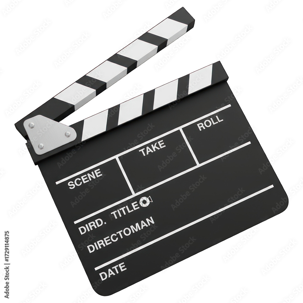 Obraz premium 3D film clapperboard, angled