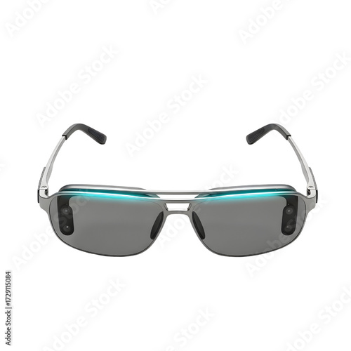 Futuristic smart glasses isolated on white background