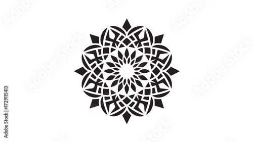 Elegant floral mandala for sophisticated designs, intricate patterns ideal for artistic projects, use this stunning geometric blossom to elevate your branding and creative work