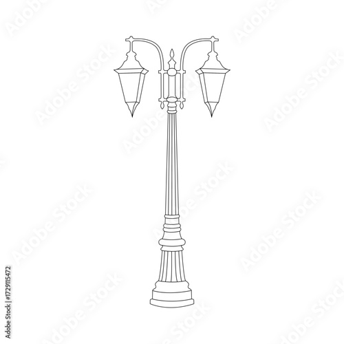 street lamp isolated on white