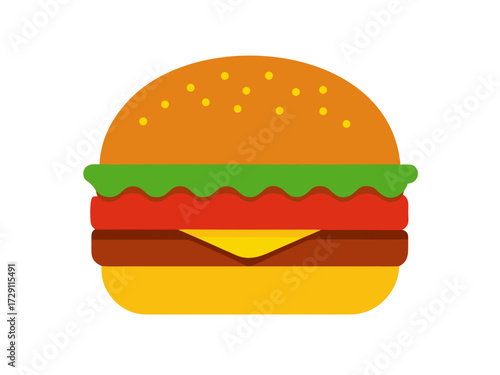Vector art of delicious burger with fresh ingredients vector