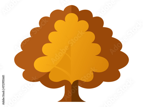 Vector art of autumn tree with colorful leaves