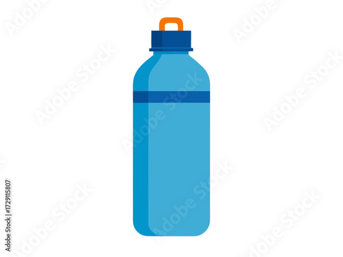 Vector art of blue reusable water bottle for hydration