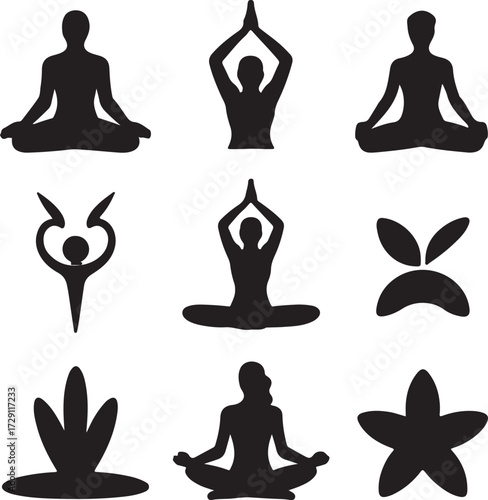 silhouette of yoga