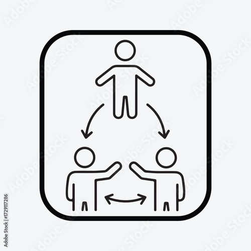 Silhouette art vector design vector art of icon representing social distancing and connection between people