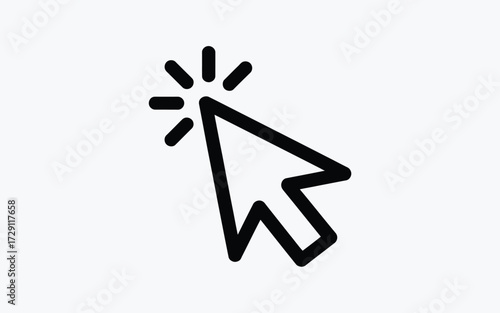 Simple clean line art click cursor icon vector illustration scalable eps format silhouette vector illustration white background