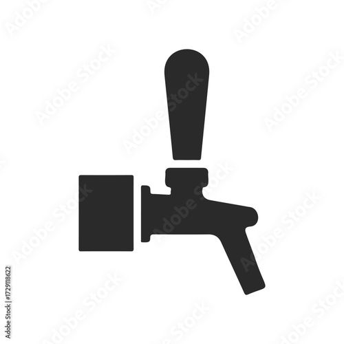 Silhouette of a beer tap handle in vector illustration style on white background