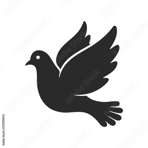 Wallpaper Mural Silhouette of a dove in flight: symbol of peace and freedom Torontodigital.ca