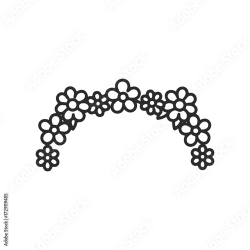 Black and white floral arch design for celebrations and decor