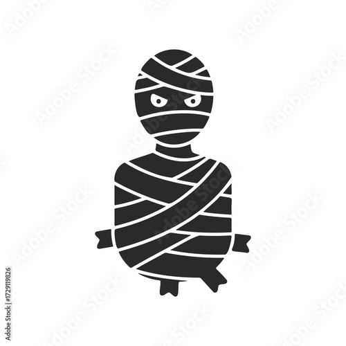 Halloween mummy silhouette with bandages