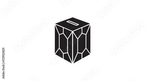 Sleek, modern geometric box icon symbolizing abstract data, finance, or security with a sophisticated minimalist design perfect for digital platforms