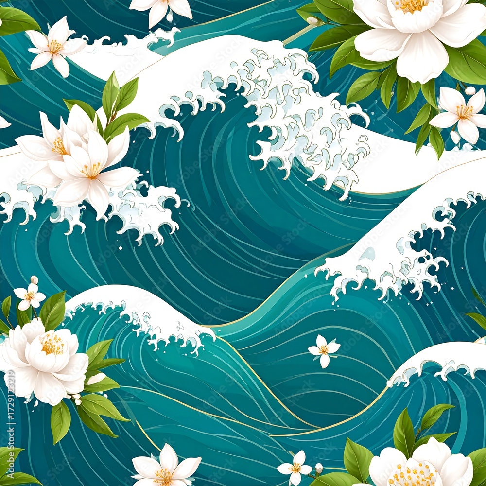 Obraz premium Floral wave pattern