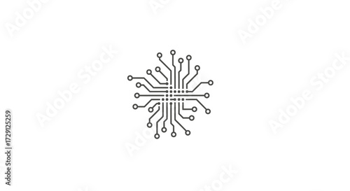 A minimalist circuit board illustration portraying innovation and technology advancement