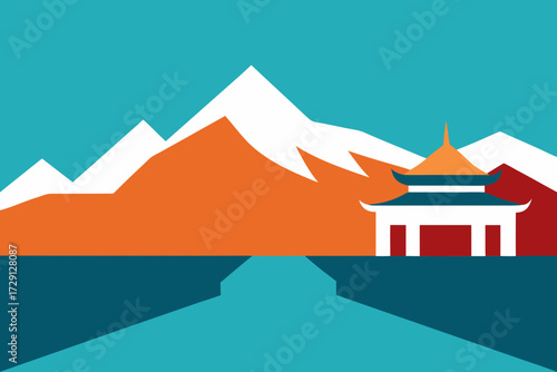 vector illustration of a mountain landscape