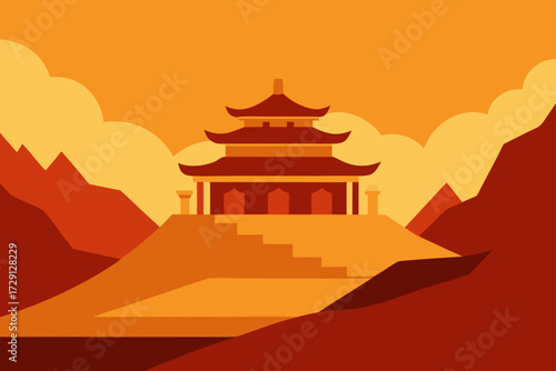 vector illustration of a temple