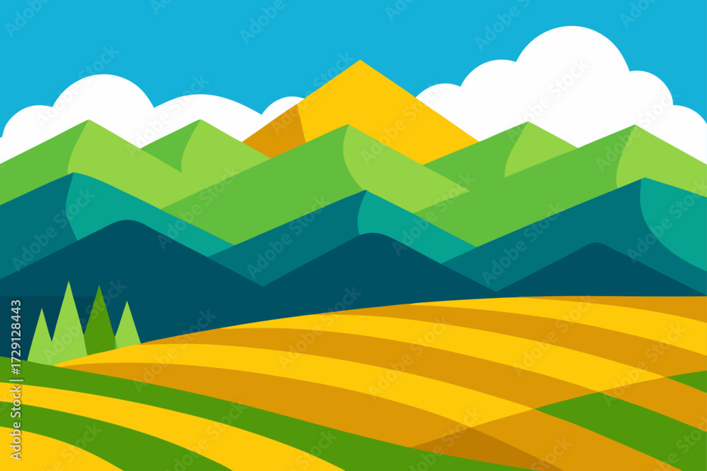 Obraz premium landscape with hills