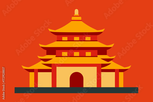 vector illustration of a temple