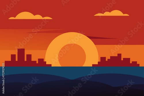 city skyline at night