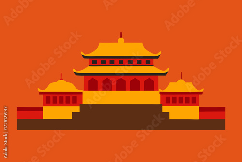 vector illustration of a temple of heaven