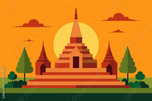vector illustration of temple