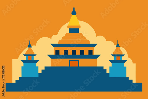 vector illustration of a temple