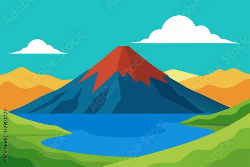 mountain landscape vector illustration