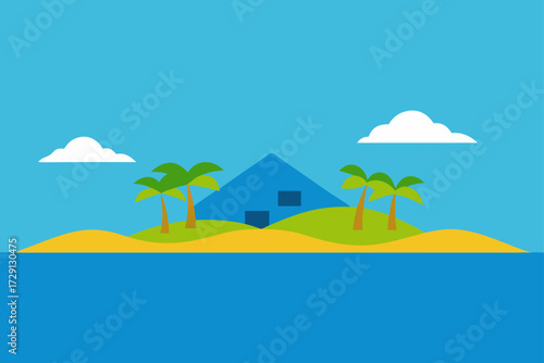 beach with palm trees