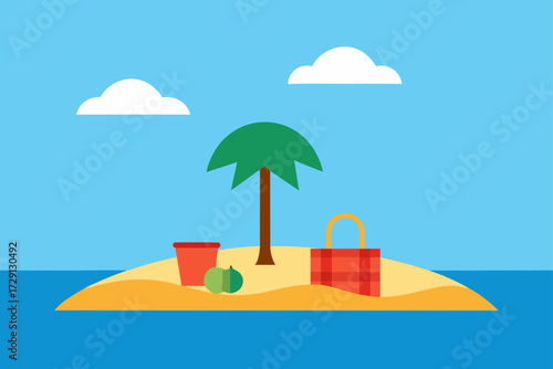 beach with umbrella