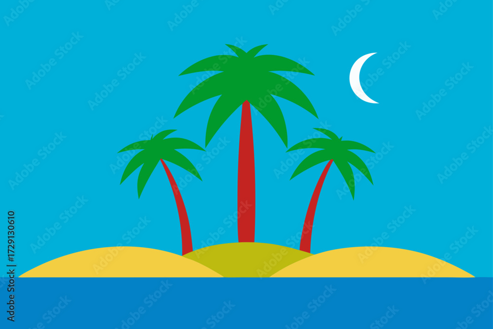 Fototapeta premium tropical island with palm trees