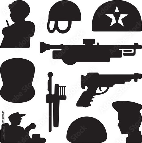 set of guns silhouettes