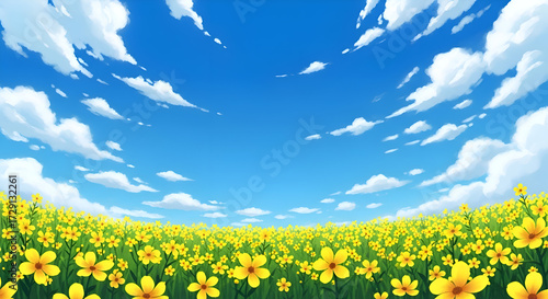 Autumn leaves falling from a tree against a warm sky background view