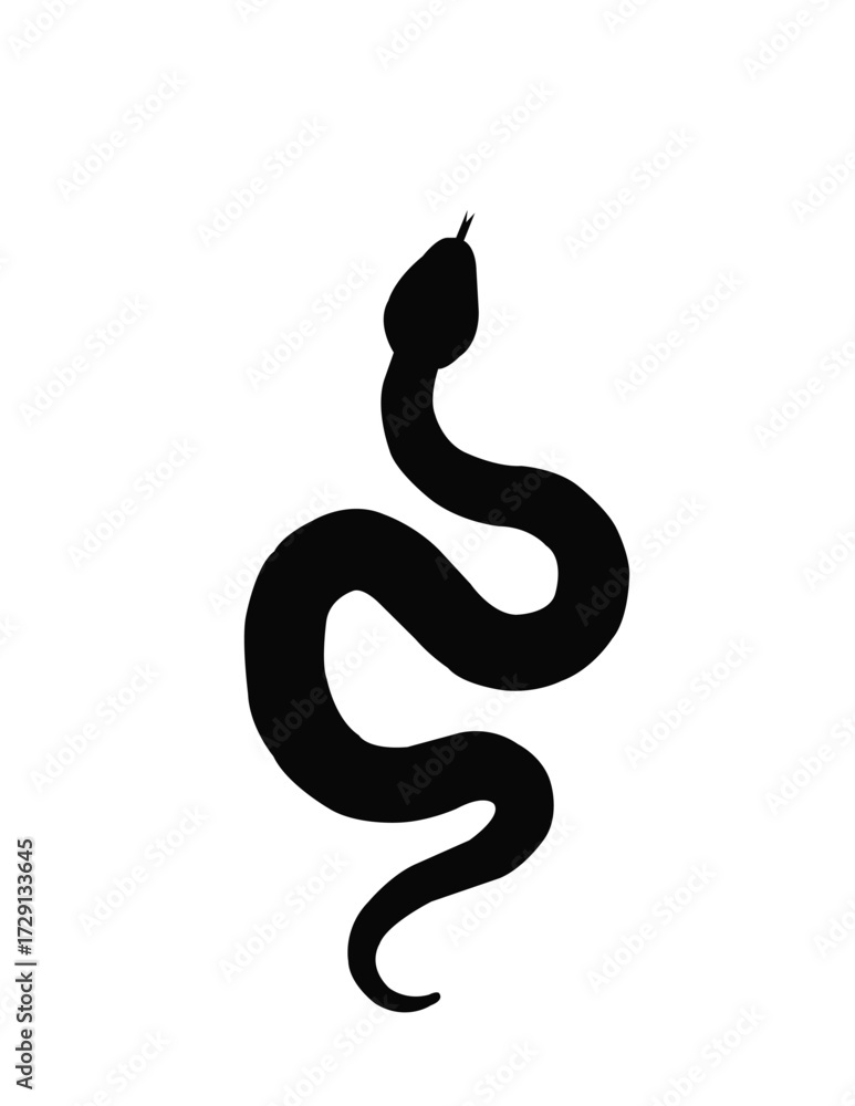Fototapeta premium black silhouette of snake vector