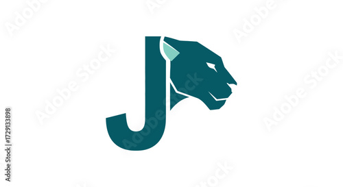 Geometric panther with 'J' initial logo combining strength and modern design