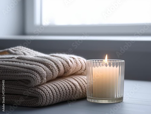 Cozy wool socks folded neatly on wooden floor with soft natural light creating warm and comfortable atmosphere for relaxation