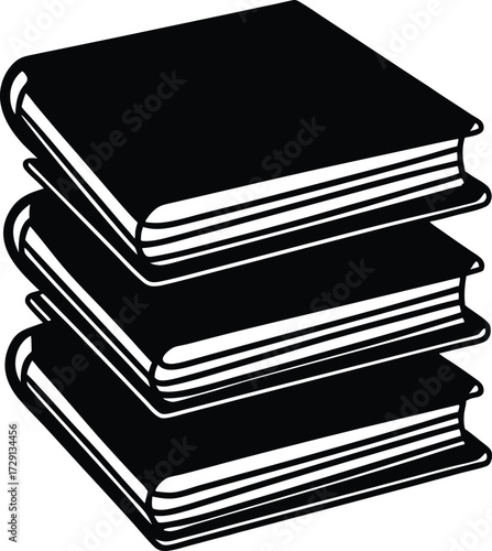 Stack of Spiral Notebooks with Different Colors Silhouette Transparent Background