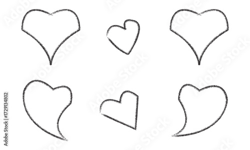 Hand Drawn Heart Outline Set – Cute Sketch Heart Shapes