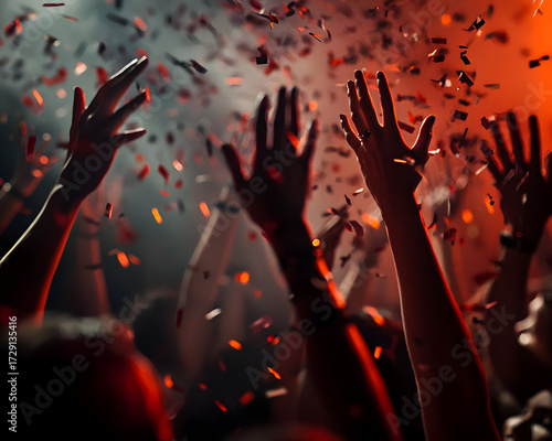 Hands Raised In Celebration At A Concert