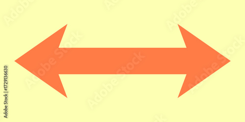 Two orange arrows pointing away from each other on a pale yellow background