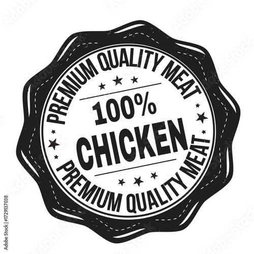 100% Chicken Meat grunge rubber stamp