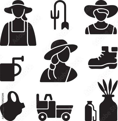 set of icons of people
