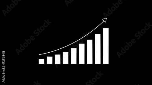 Business growth concept in graph chart showing marketing sales profit increasing and business graph chart icon marketing sales profit increasing concept